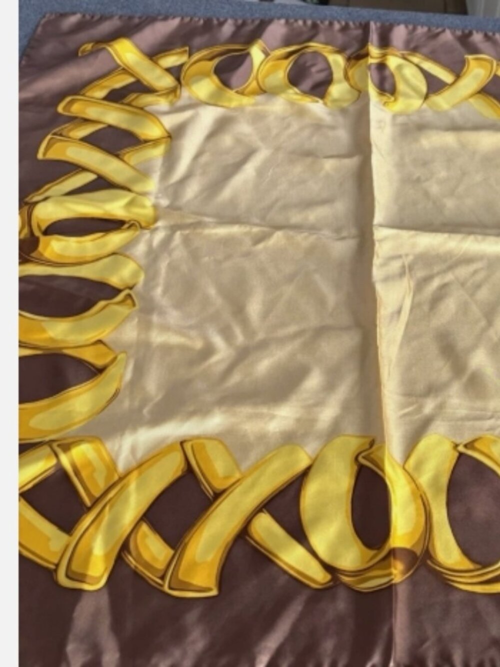 Vintage Paloma Picasso Brown and Gold Scarf - Picture 2 of 4